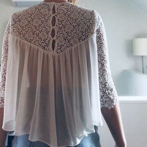 White lace blouse top by ZARA